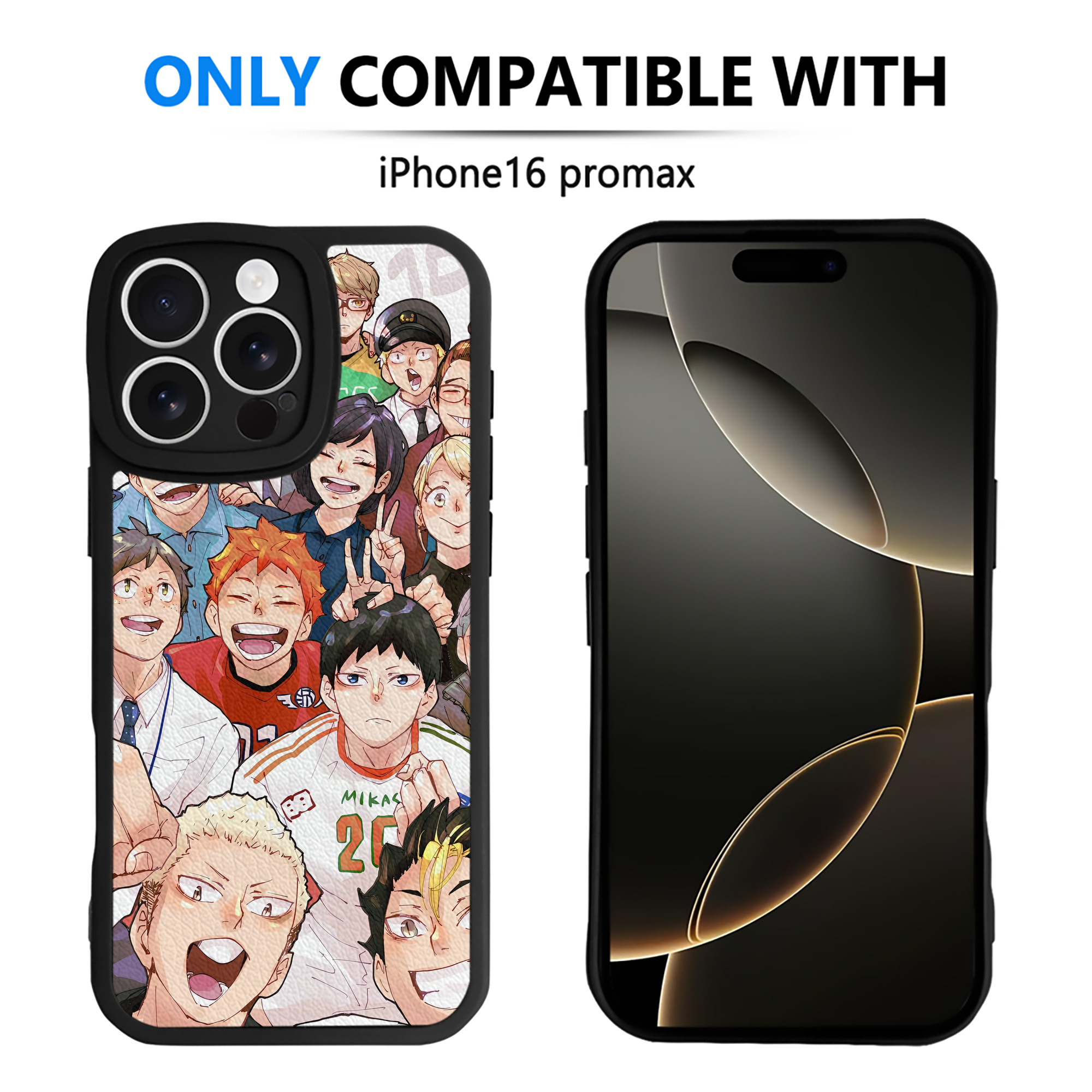 （画像用） ハイキュー!! Haikyu!! 【iPhone 16シリーズ対応】シリコンスマホケース（レザー調） 材質：シリコン